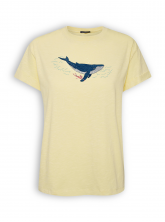 T-Shirt von GreenBomb in lemon mit Print "Animal Whale Dive"