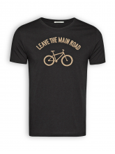 T-Shirt von GreenBomb in black mit Print Bike "Leave the Main Road"