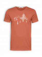 T-Shirt von GreenBomb in clay red mit Print "Bike Destination"