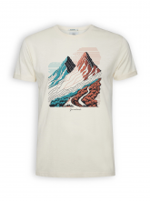 T-Shirt von GreenBomb in creme white mit Print "Nature Twin Hills"