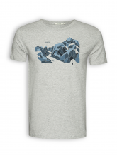T-Shirt von GreenBomb in heather grey mit Print "Nature Hang On"