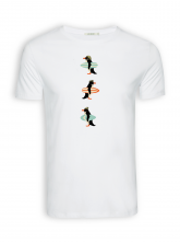 T-Shirt von GreenBomb in white mit Print "Nature Penguins Surf"