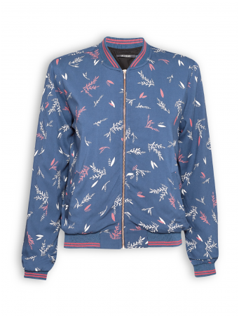 Blouson Grave von GreenBomb in twilight blue mit Muster Sweet Leaves
