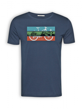 T-Shirt von GreenBomb in navy mit Print "Bike Mountin"