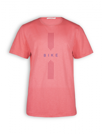 T-Shirt von GreenBomb in sun red mit Print Bike Drive