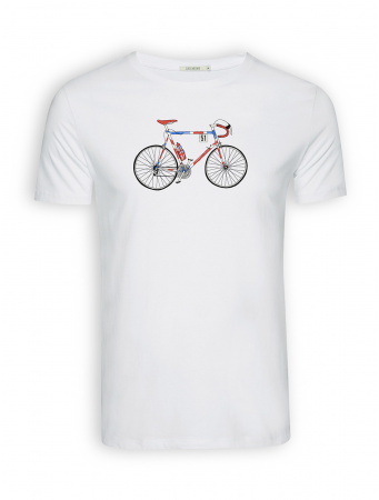 T-Shirt von GreenBomb in white mit Print "Bike Jack"