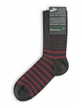 HempAge striped socks in black/rioja